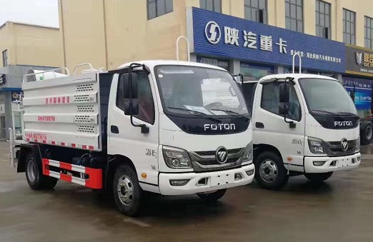 藍牌灑水車報廢年限_5方福田藍牌綠化灑水車帶霧炮3