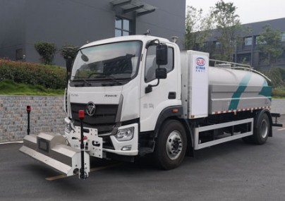 電動灑水車廠家_福田新能源純電動10方清洗車4